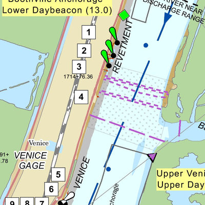 US Army Corps of Engineers Lower Mississippi Chart 93 - River Mile 13.9 to 4.1 digital map
