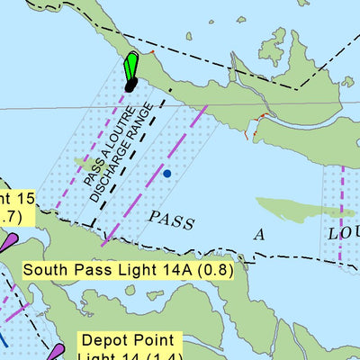 US Army Corps of Engineers Lower Mississippi Chart 97 - River Mile 5.0 to 0 AHP / South West Pass 0 to 5.3 digital map