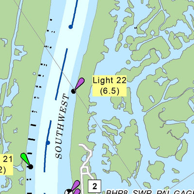 US Army Corps of Engineers Lower Mississippi Chart 98 - South West Pass River Mile 5.3 to 13.2 digital map