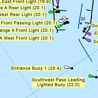 US Army Corps of Engineers Lower Mississippi Chart 99 - South West Pass River mile 13.2 to 20.0 digital map