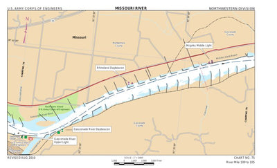 US Army Corps of Engineers Lower Missouri, River Mile 100 to 105 digital map