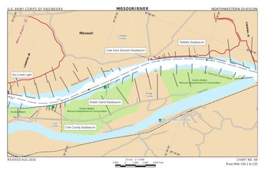 US Army Corps of Engineers Lower Missouri, River Mile 130.1 to 135 digital map