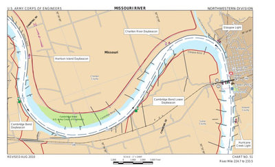 US Army Corps of Engineers Lower Missouri, River Mile 224.7 to 233.5 digital map