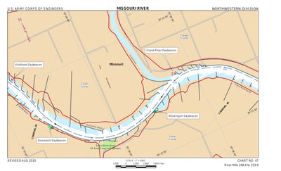 US Army Corps of Engineers Lower Missouri, River Mile 248.4 to 253.9 digital map