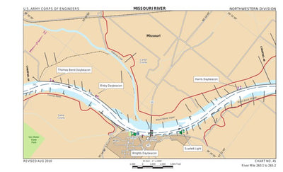 US Army Corps of Engineers Lower Missouri, River Mile 260.1 to 265.2 digital map