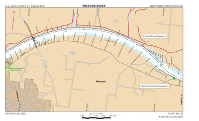 US Army Corps of Engineers Lower Missouri, River Mile 310.5 to 315.6 digital map