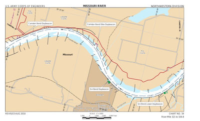 US Army Corps of Engineers Lower Missouri, River Mile 321 to 326.8 digital map