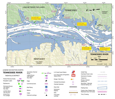 US Army Corps of Engineers Tennessee River Chart 10 - Lick Creek digital map