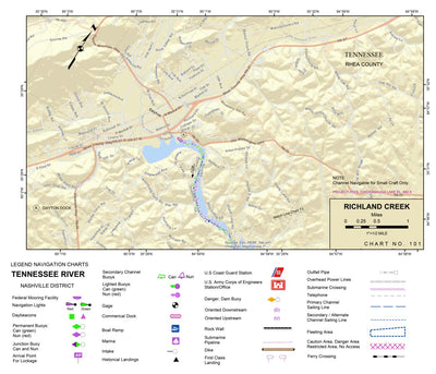 US Army Corps of Engineers Tennessee River Chart 101 - Richland Creek digital map