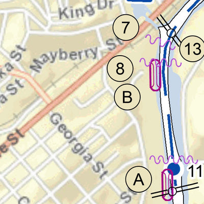 US Army Corps of Engineers Tennessee River Chart 107 - Emory River digital map