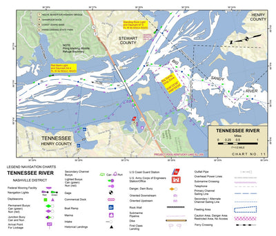 US Army Corps of Engineers Tennessee River Chart 11 - Danville, TN digital map