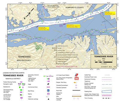 US Army Corps of Engineers Tennessee River Chart 16 - Trace Creek; Beaver Dam Creek digital map