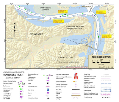 US Army Corps of Engineers Tennessee River Chart 18 - Duck River digital map