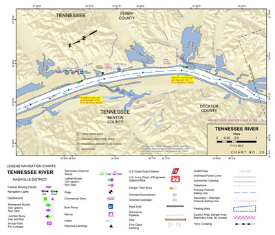 US Army Corps of Engineers Tennessee River Chart 20 - Denson Island and Landing digital map