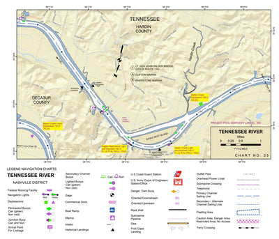 US Army Corps of Engineers Tennessee River Chart 25 - Eagles Nest Island digital map