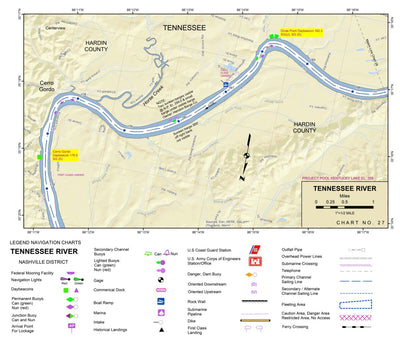 US Army Corps of Engineers Tennessee River Chart 27 - Cerro Gordo, TN digital map