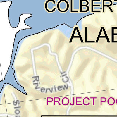 US Army Corps of Engineers Tennessee River Chart 33 - Miss & Ala State Line & Waterloo, AL digital map