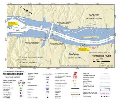 US Army Corps of Engineers Tennessee River Chart 35 - Krogers Light digital map