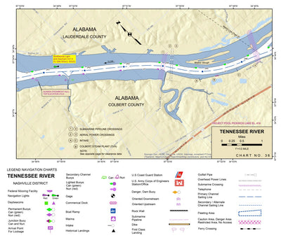 US Army Corps of Engineers Tennessee River Chart 36 - Pride Landing digital map