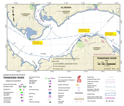 US Army Corps of Engineers Tennessee River Chart 42 - Elk River digital map