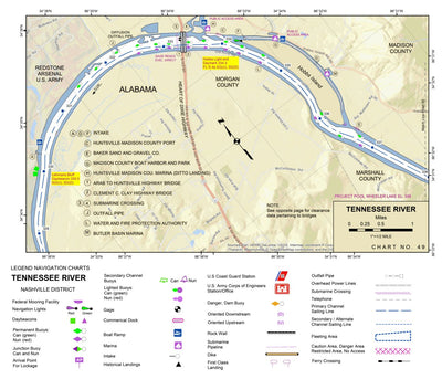 US Army Corps of Engineers Tennessee River Chart 49 - Hobbs Island digital map