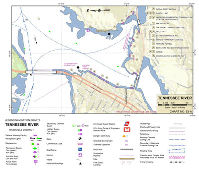 US Army Corps of Engineers Tennessee River Chart 53A - Guntersville Harbor digital map