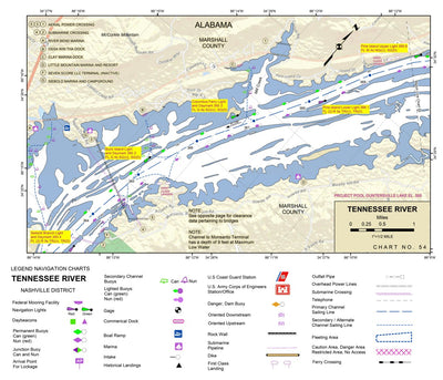US Army Corps of Engineers Tennessee River Chart 54 - Mill Creek digital map