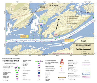 US Army Corps of Engineers Tennessee River Chart 56 - North Sauty Creek digital map