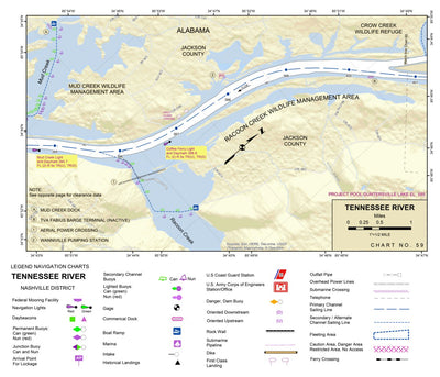 US Army Corps of Engineers Tennessee River Chart 59 - Raccoon Creek digital map