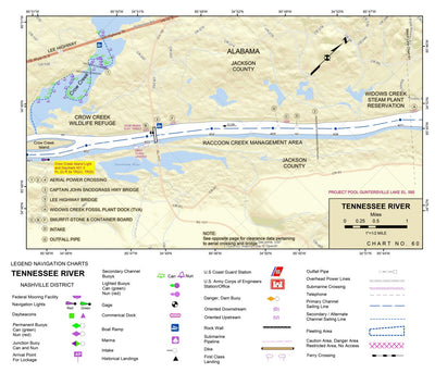 US Army Corps of Engineers Tennessee River Chart 60 - Crow Creek Island digital map