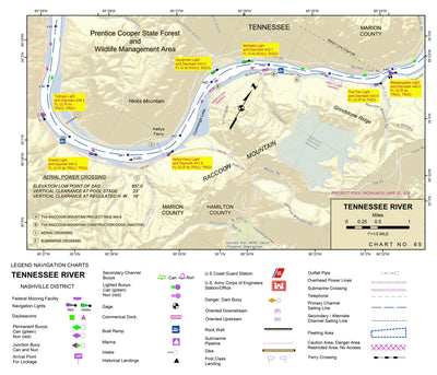 Tennessee River Chart 65 - Prentice Cooper State Forest & Wildlife ...