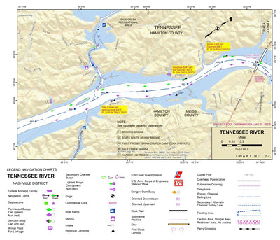 US Army Corps of Engineers Tennessee River Chart 72 - Sale Creek digital map