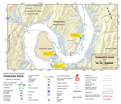 US Army Corps of Engineers Tennessee River Chart 79 - Thief Neck Cutoff digital map