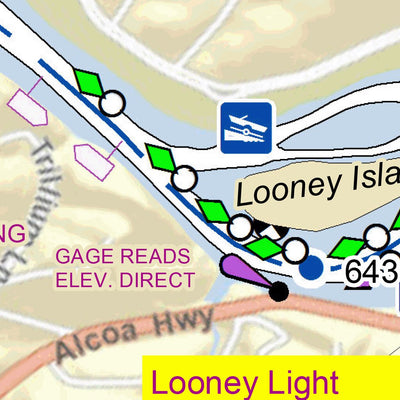 US Army Corps of Engineers Tennessee River Chart 87 - Looney Island digital map