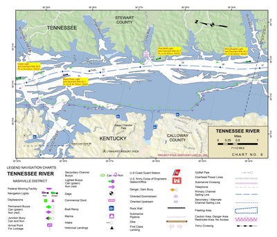 US Army Corps of Engineers Tennessee River Chart 9 - Big Sandy River digital map