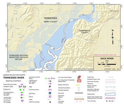 US Army Corps of Engineers Tennessee River Chart 93 - Duck River digital map