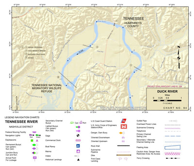 Tennessee River Chart 94 - Duck River Map by US Army Corps of