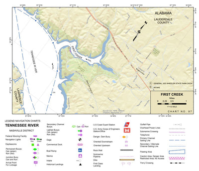US Army Corps of Engineers Tennessee River Chart 97 - First Creek digital map