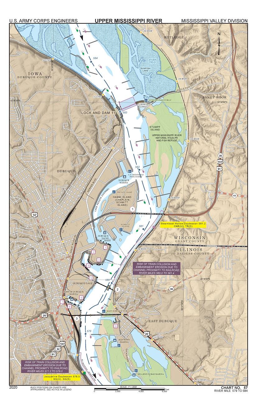 Upper Mississippi River Navigation Charts Map by US Army Corps of