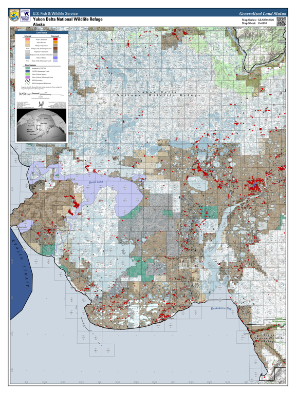 Yukon Delta NWR - 1:250,000 (YKD-15-0153) Map by U.S. Fish & Wildlife ...