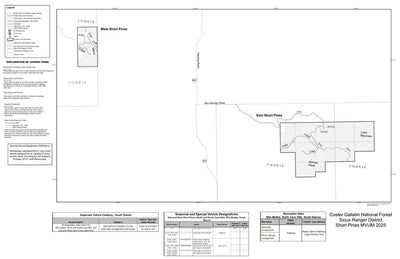 Custer Gallatin NF - Sioux Ranger District - Short Pines MVUM 2025 Preview 1
