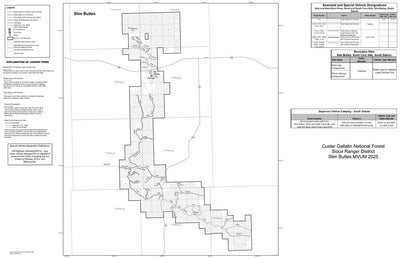 Custer Gallatin NF - Sioux Ranger District - Slim Buttes MVUM 2025 Preview 1