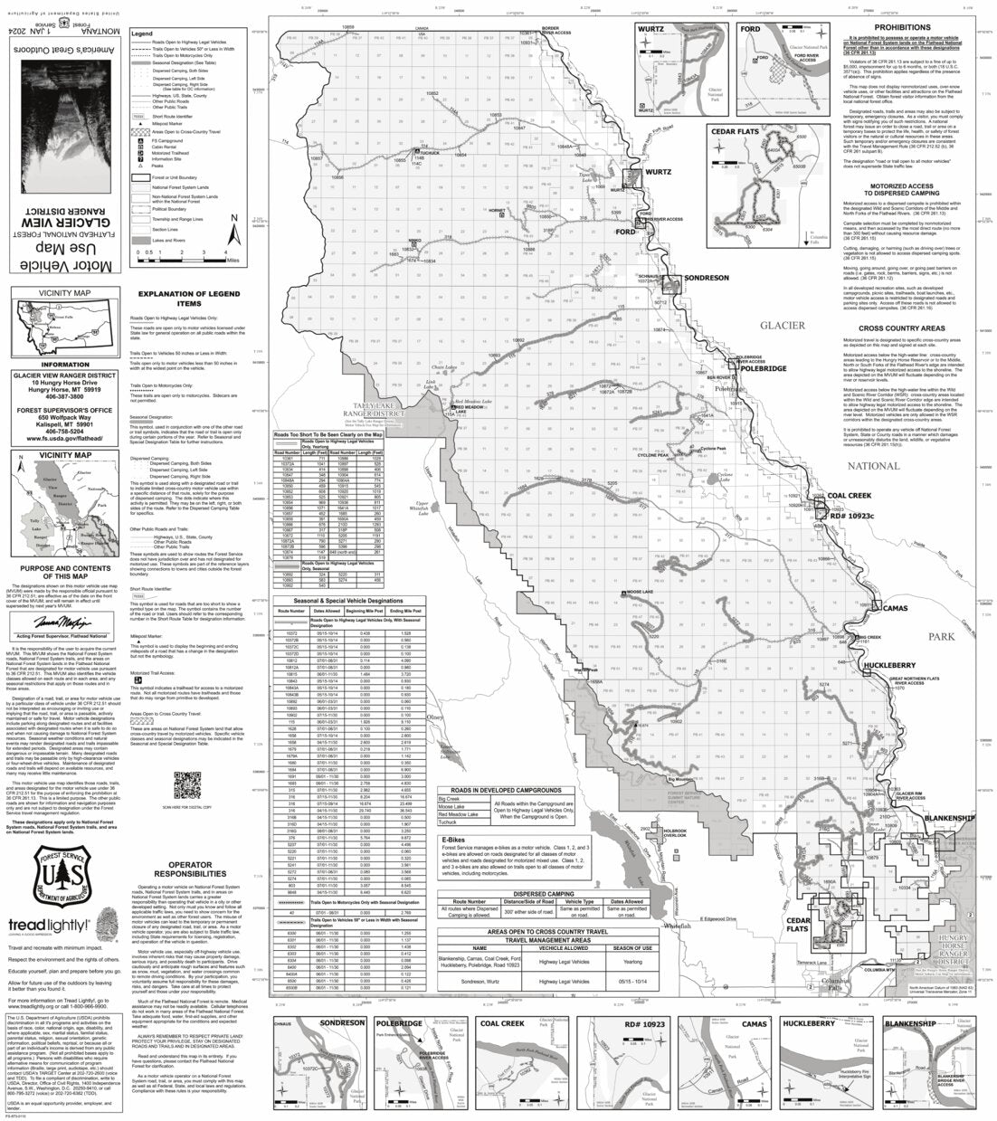 Flathead NF - Glacier View Ranger District MVUM 2024 Map by US Forest ...