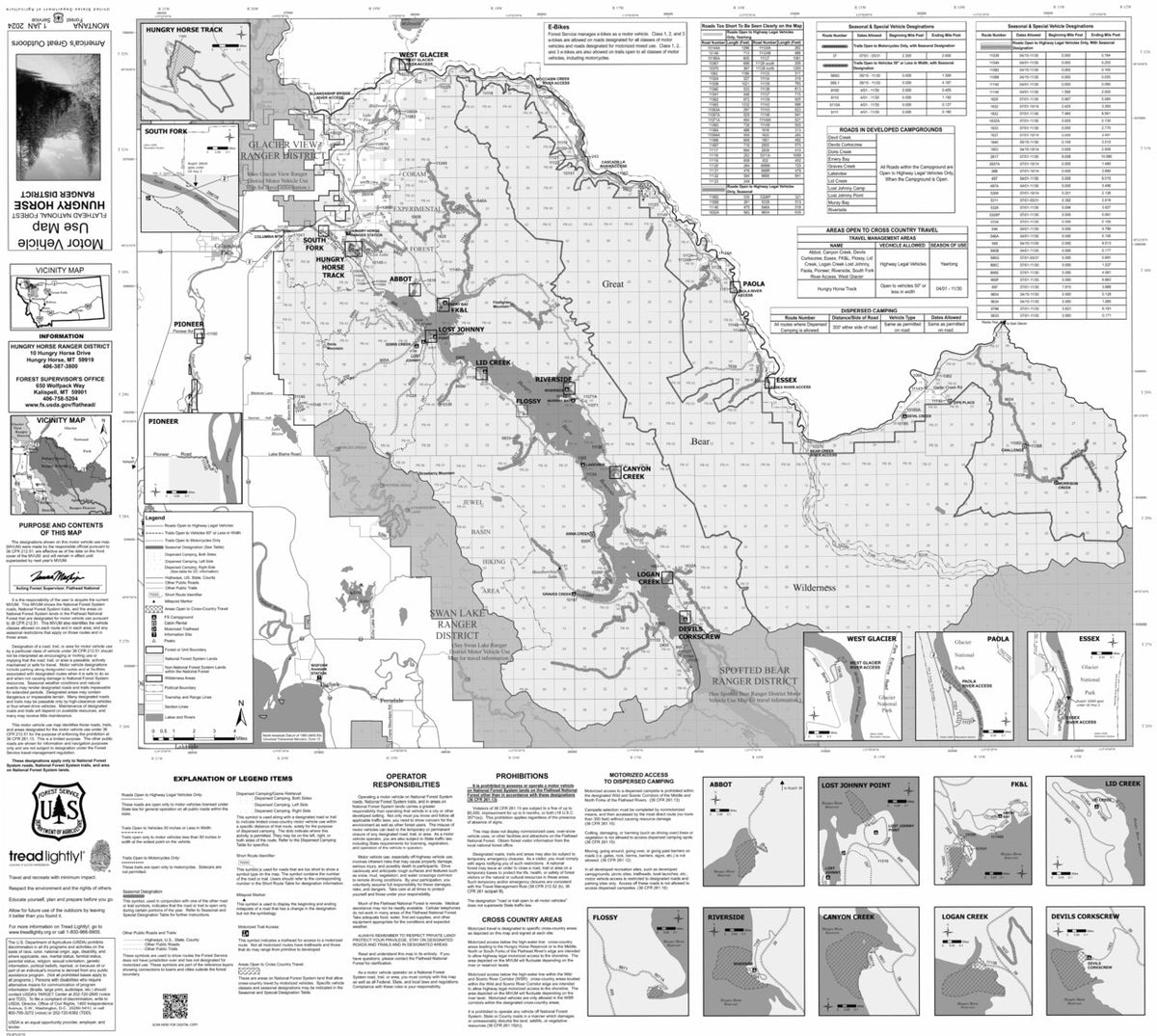 Flathead NF - Hungry Horse Ranger District MVUM 2024 Map by US Forest ... Flathead NF - Hungry Horse Ranger District MVUM 2024 Map by US Forest ...