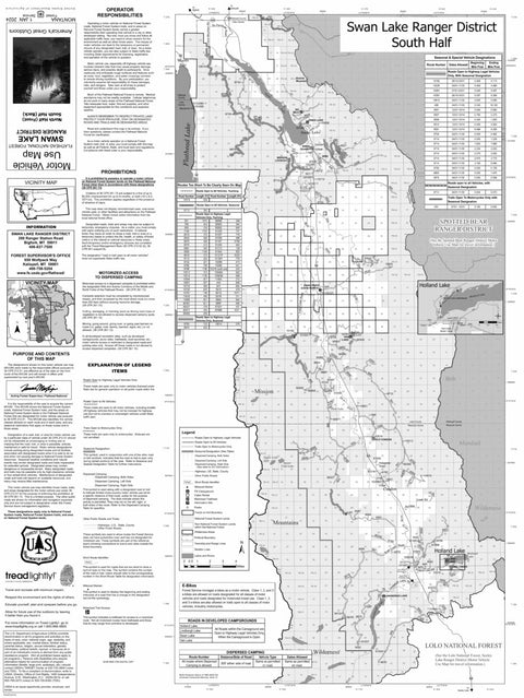 Flathead NF - Swan Lake Ranger District South MVUM 2024 Preview 1