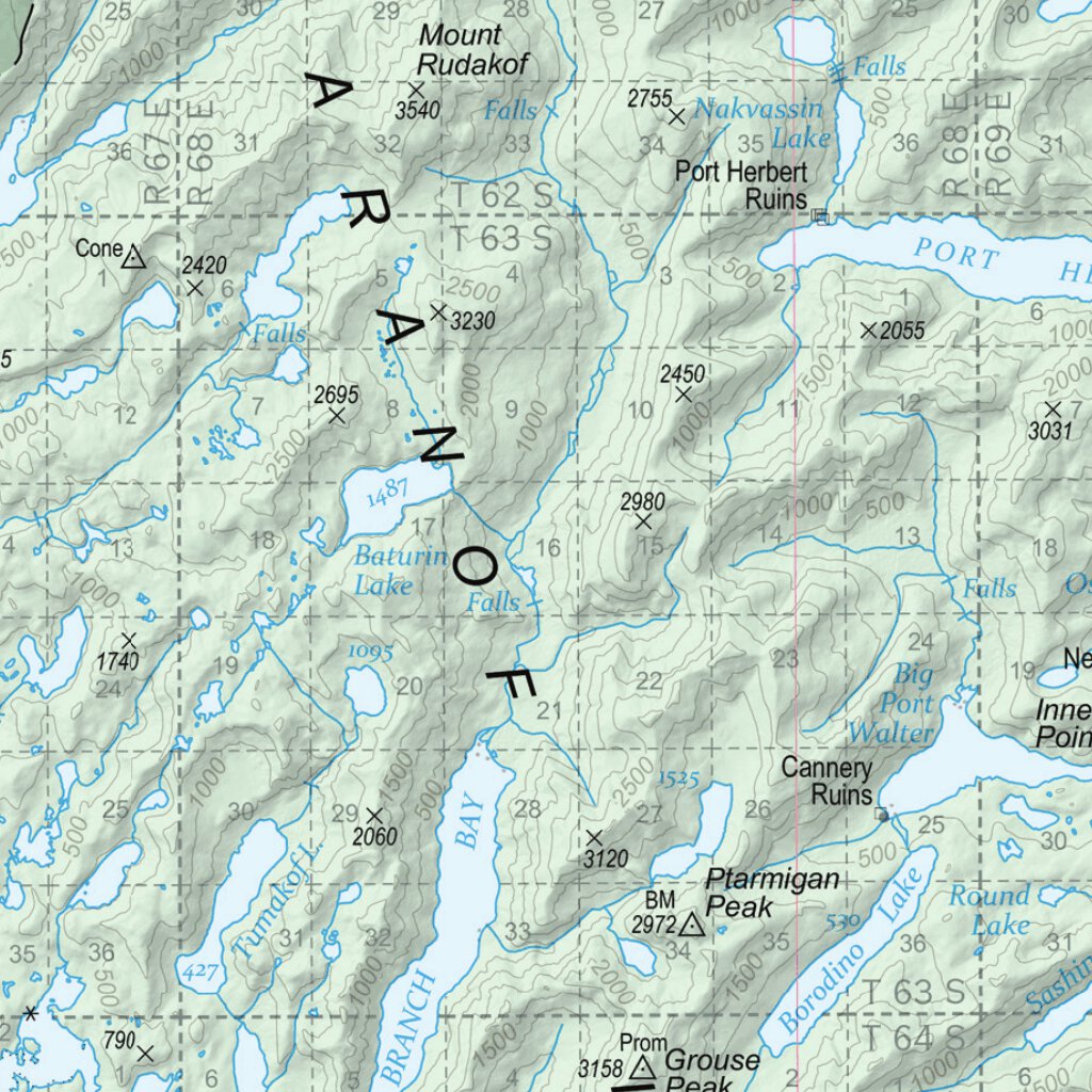 Baranof Island Sitka Ranger District Map by US Forest Service R10 ...