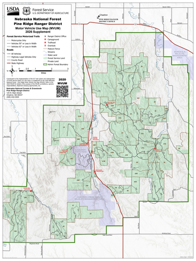 Nebraska NF - Pine Ridge Ranger District - MVUM (2026 Supplement) Preview 1