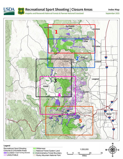 Arapaho and Roosevelt NFs – Recreational Sport Shooting Closures – Index Map Preview 1