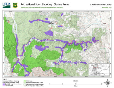 Arapaho and Roosevelt NFs – Recreational Sport Shooting Closures – Map 1 Preview 1