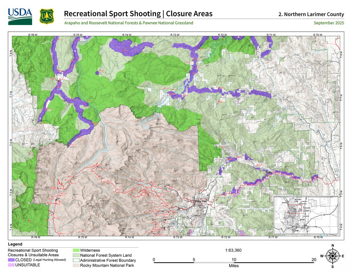 Arapaho and Roosevelt NFs – Recreational Sport Shooting Closures – Map ...
